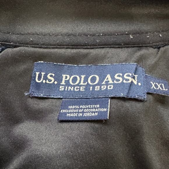 US Polo Assn Men Sz XXL Knit Jacket Full Zip Blue Pockets Sporty Casual Active - Picture 9 of 12